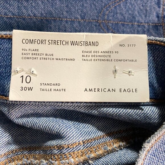 American Eagle 90s Flare Jeans High Rise Easy Bree - Picture 7 of 10
